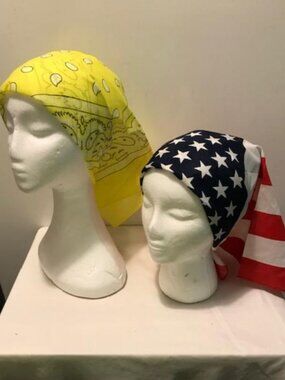 Red & American Flag 2 Pack Bandana 100% Cotton Paisley Print One-Sided